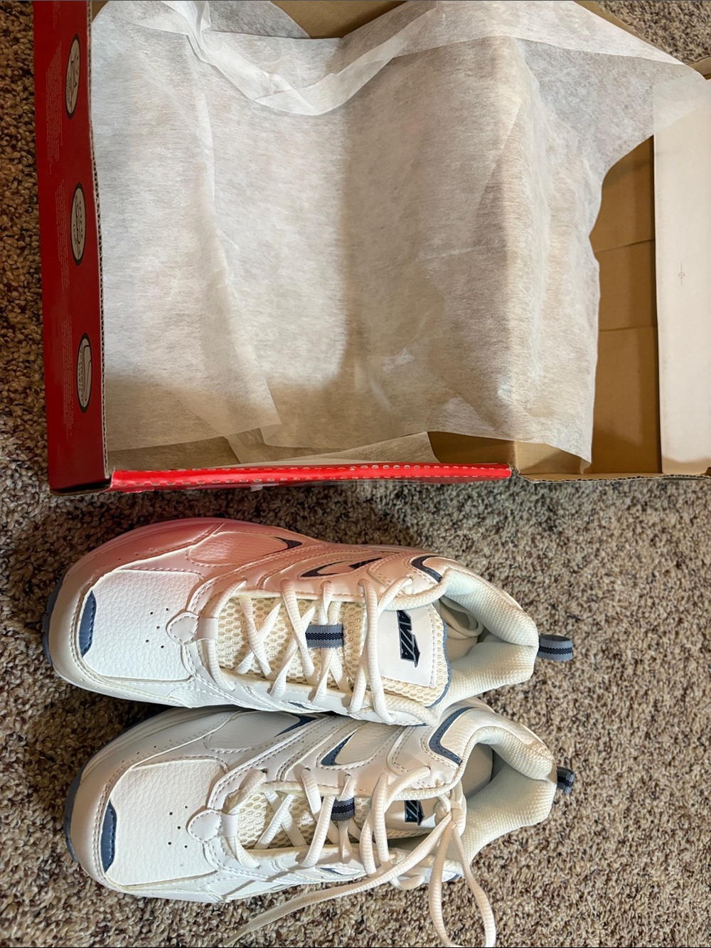 Avia White Sneakers with Navy Accents